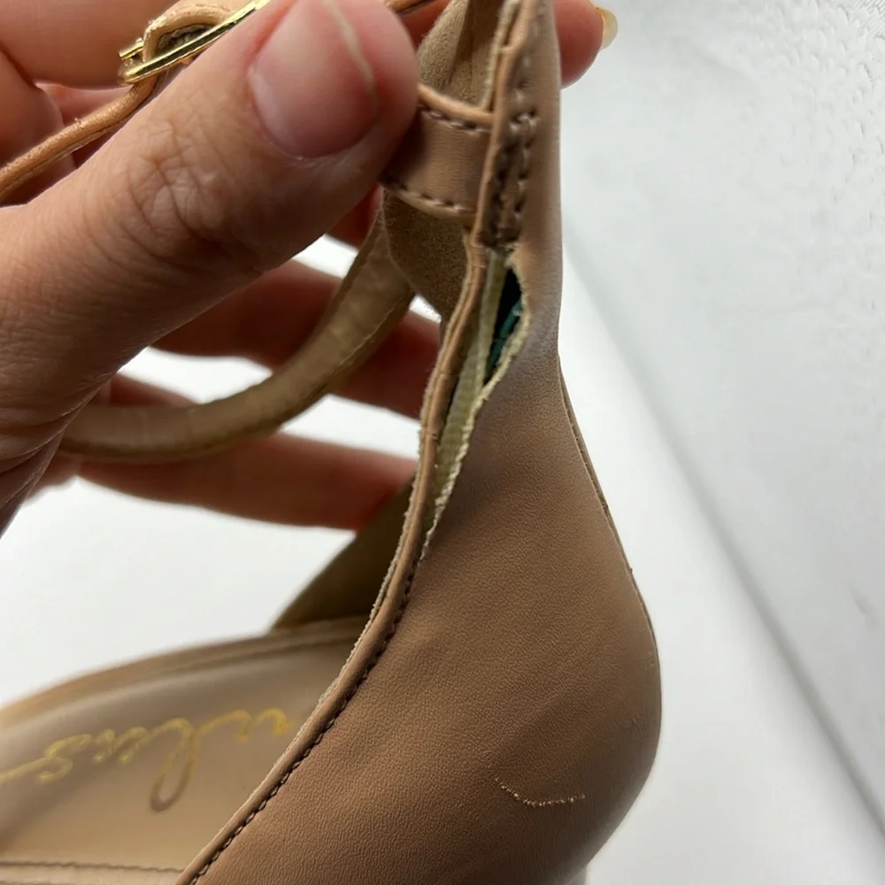 Lulus Harper Stacked Heels Sandals Brown Tan Womens Size 9